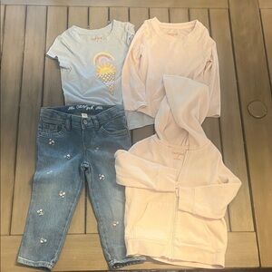 Cat & Jack bundle of jeans, tee shirts and hoodie